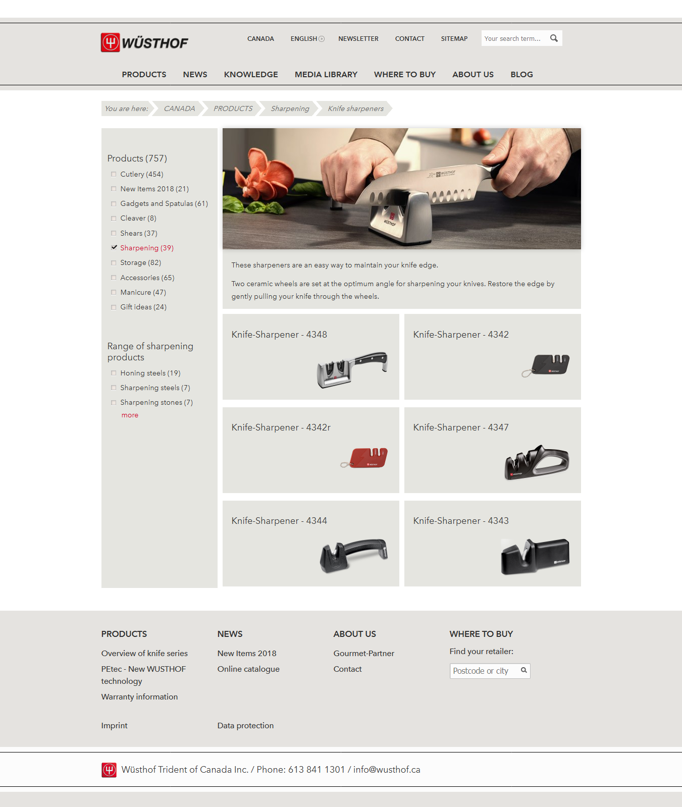 Wusthof Canada Pull Sharpeners offerings